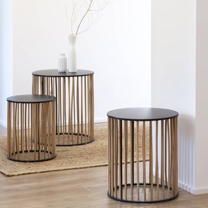 Table basse gigogne en bois et métal