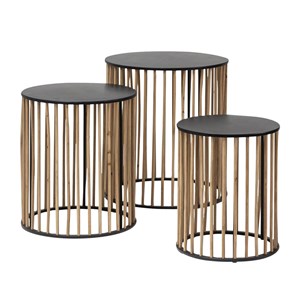 Table basse gigogne en bois et métal