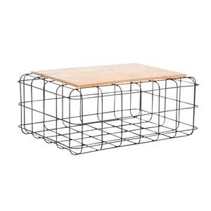 Table basse en bois de manguier et métal