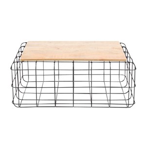 Table basse en bois de manguier et métal