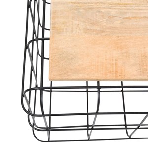 Table basse en bois de manguier et métal