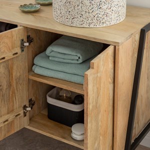 Meuble sous vasque en bois et métal