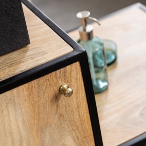 Meuble sous vasque en bois et métal