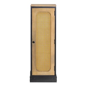 Colonne en bois de manguier et cannage