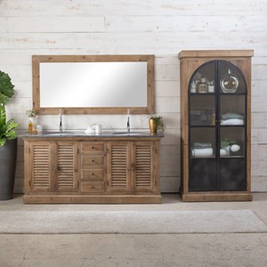 Meuble sous vasque en bois recyclé