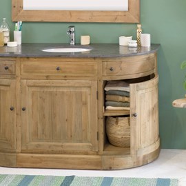 Meuble sous vasque en bois recyclé