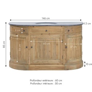 Meuble sous vasque en bois recyclé