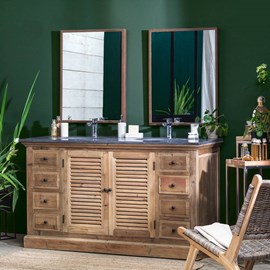 Petit buffet en bois recyclé et métal