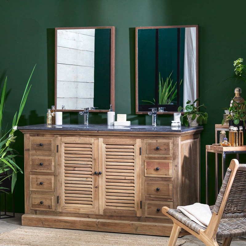 Petit buffet en bois recyclé et métal