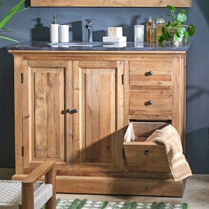 Meuble sous vasque en bois recyclé