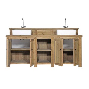 Meuble sous vasque en bois recyclé