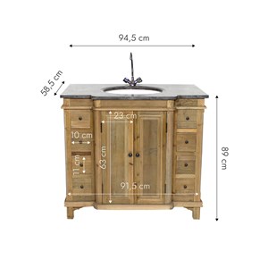 Meuble sous vasque en bois recyclé