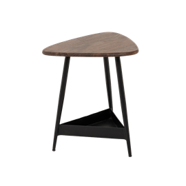 Bout de canapé en bois et métal noir