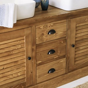 Meuble sous vasque en pin massif