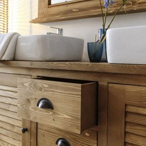 Meuble sous vasque en pin massif