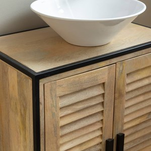 Meuble sous vasque en bois et métal