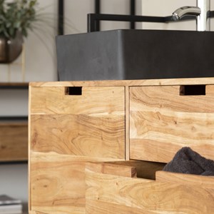 Meuble de salle de bain suspendu en bois