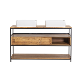 Meuble sous vasque en bois et métal