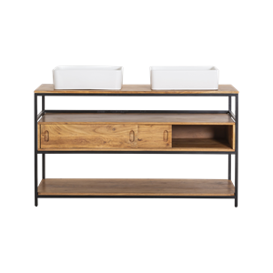 Meuble sous vasque en bois et métal