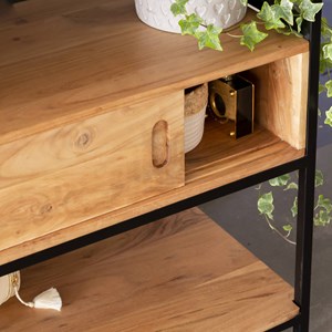 Meuble sous vasque en bois et métal