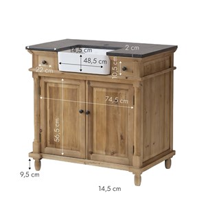 Meuble sous vasque en bois recyclé paz