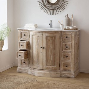 Meuble salle de bain en pin recyclé