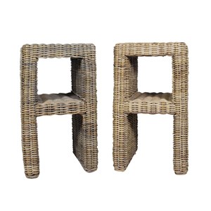 Meuble sous vasque en rotin rattan