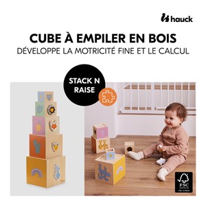Cubes à empiler en bois coloré