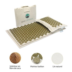 Tapis acupression naturel easy + coussin