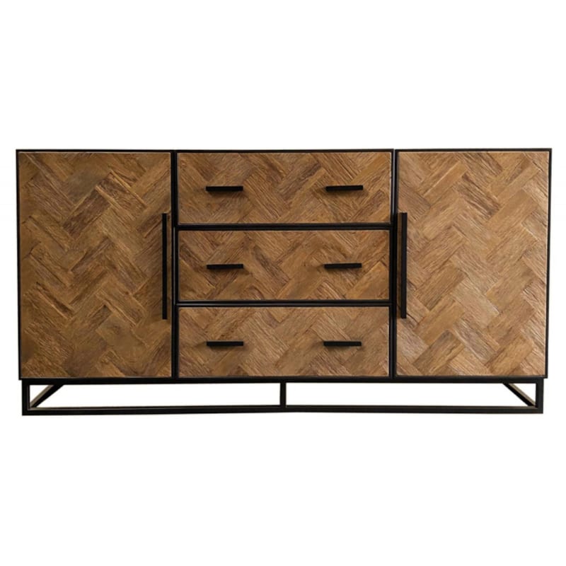 Buffet bas 2 portes 3 tiroirs bois