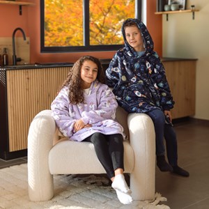 Sweat à capuche plaid - enfant