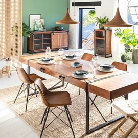 Meuble de rangement en bois d'acacia