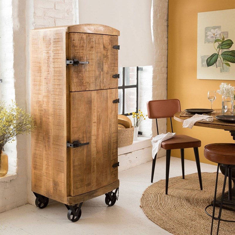 Buffet style frigo bois métal