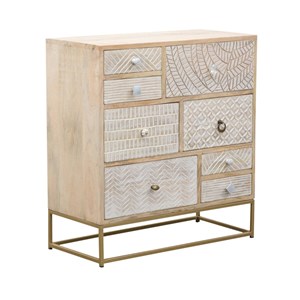 Commode en bois de manguier et métal