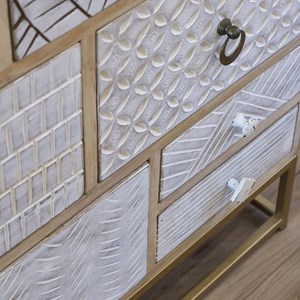 Commode en bois de manguier et métal