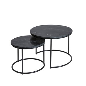 Table basse gigogne en marbre noir