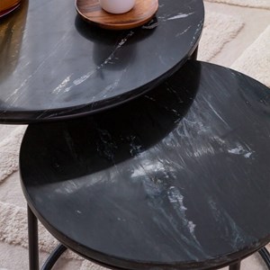 Table basse gigogne en marbre noir