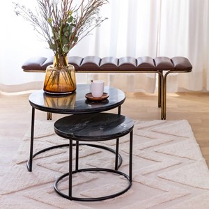Table basse gigogne en marbre noir