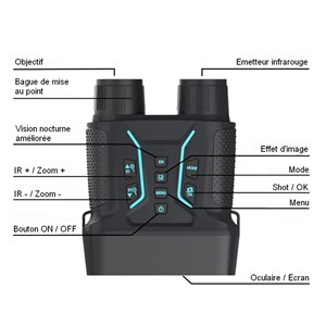 Jumelles jour et nuit numérique 4k avec écran nightlooker noctis