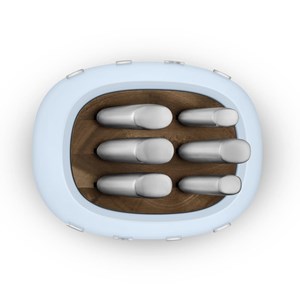 Bloc de 6 couteaux inox bleu