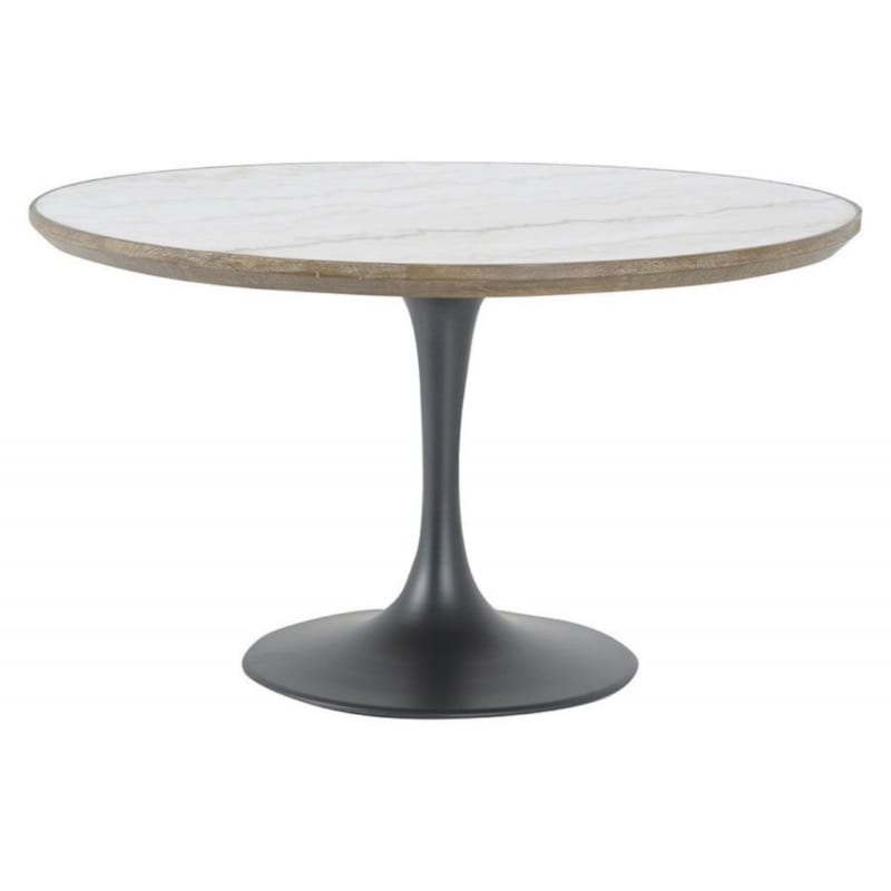 Table ronde plateau marbre marbre blanc