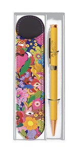 Stylo bille & étui forêt florale