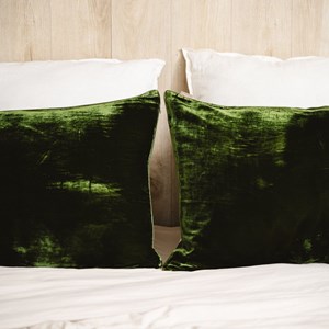 Taie d'oreiller en soie et velours 65x65