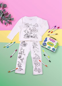 Pyjama à colorier dinosaure 6-8 ans