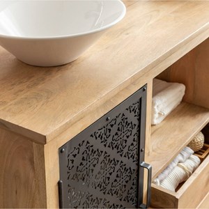 Meuble sous vasque en bois de manguier