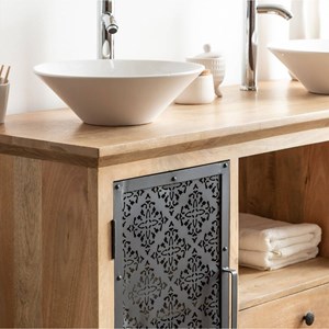 Meuble sous vasque en bois de manguier