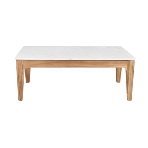 Table basse en bois de manguier et marbre arthuro