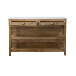 Ilot central en bois et marbre