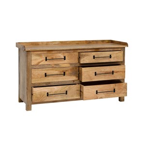 Commode en bois de manguier 6 tiroirs
