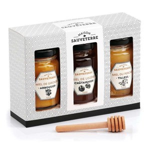 Coffret cadeau 3 miels de france